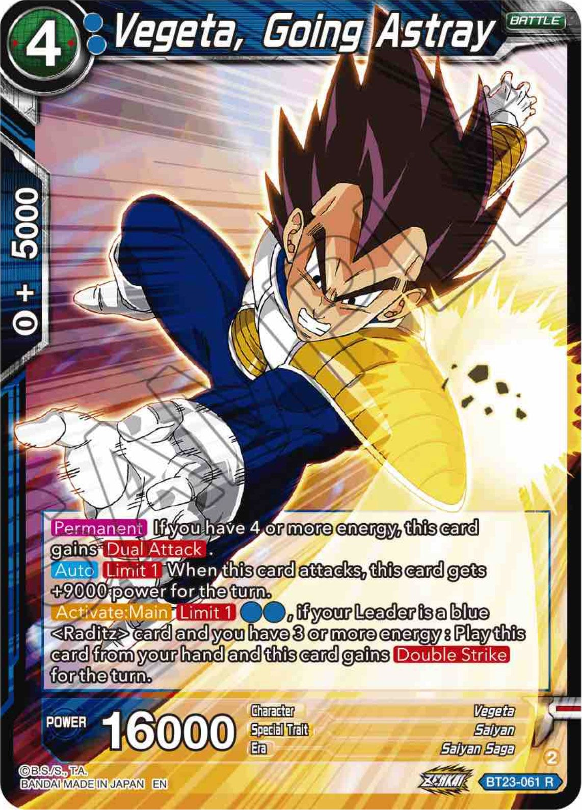 Vegeta, Going Astray (BT23-061) [Perfect Combination] | Mindsight Gaming