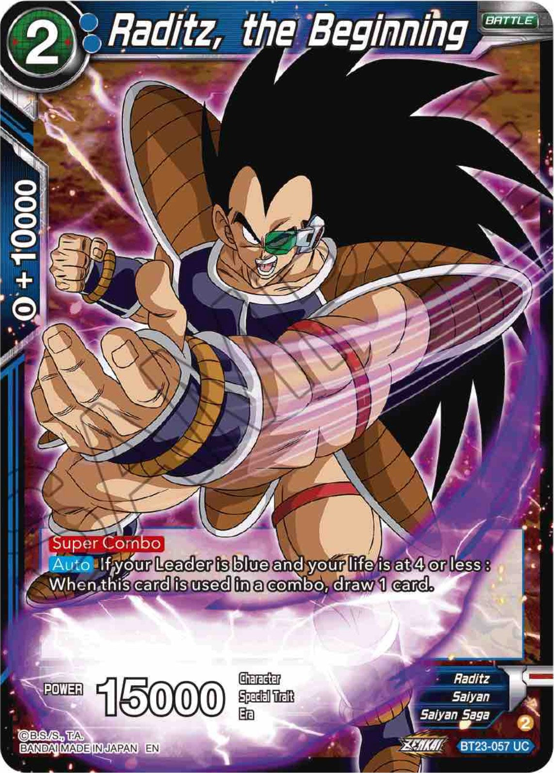 Raditz, the Beginning (BT23-057) [Perfect Combination] | Mindsight Gaming