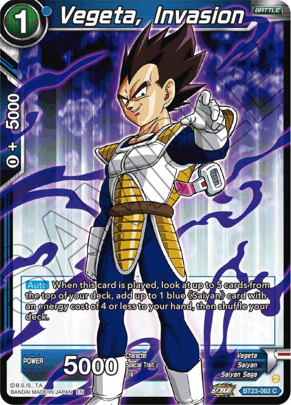 Vegeta, Invasion (BT23-062) [Perfect Combination] | Mindsight Gaming