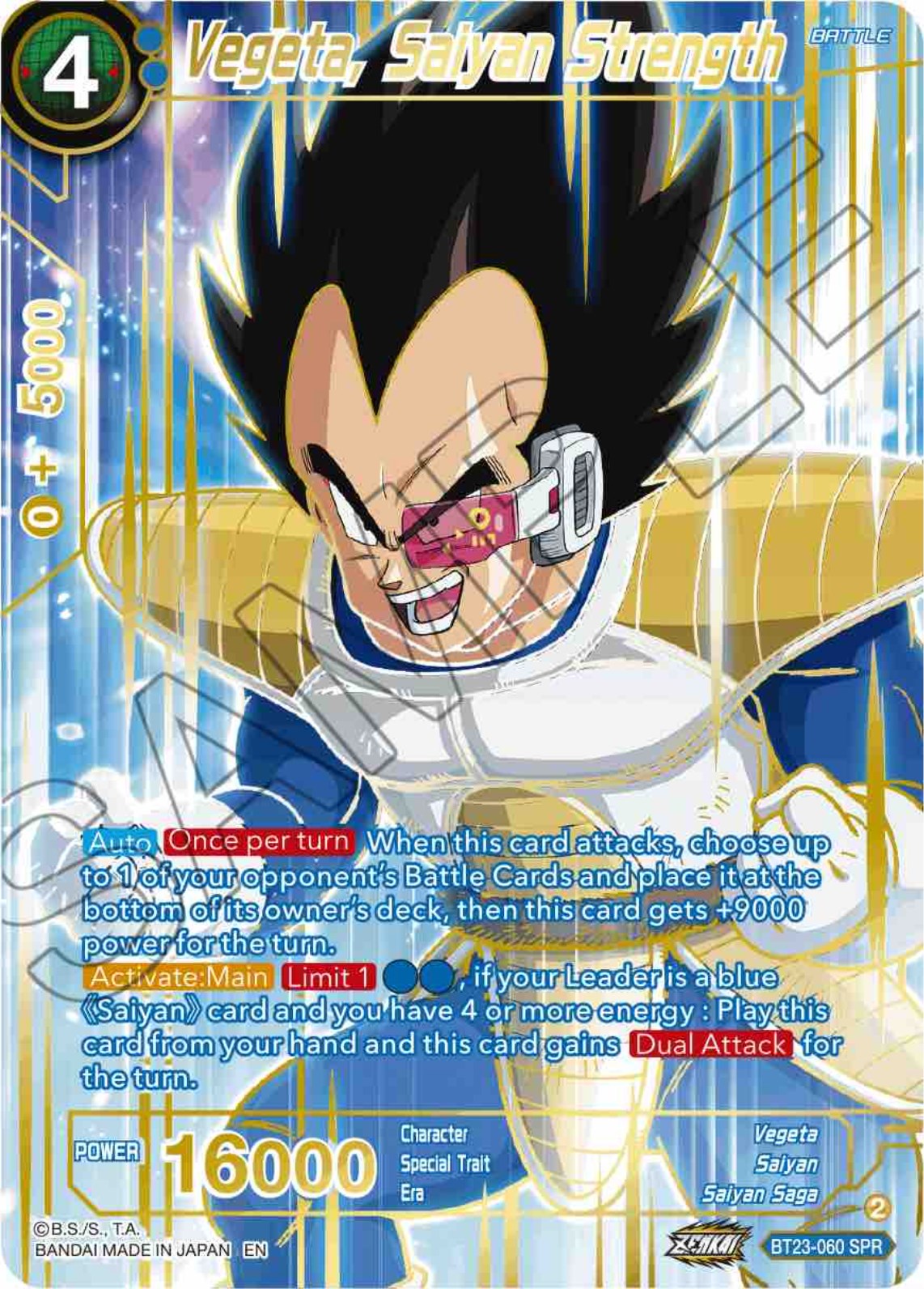 Vegeta, Saiyan Strength (SPR) (BT23-060) [Perfect Combination] | Mindsight Gaming