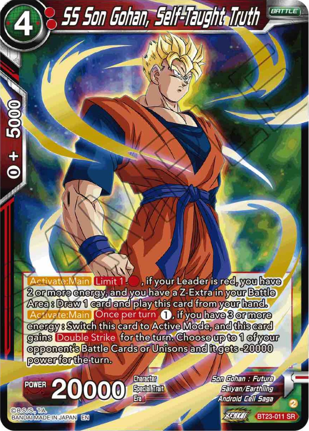 SS Son Gohan, Self-Taught Truth (BT23-011) [Perfect Combination] | Mindsight Gaming