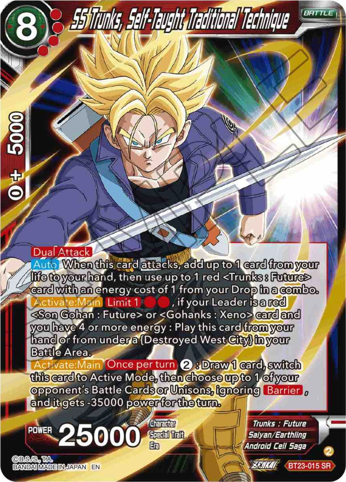 SS Trunks, Self-Taught Traditional Technique (BT23-015) [Perfect Combination] | Mindsight Gaming