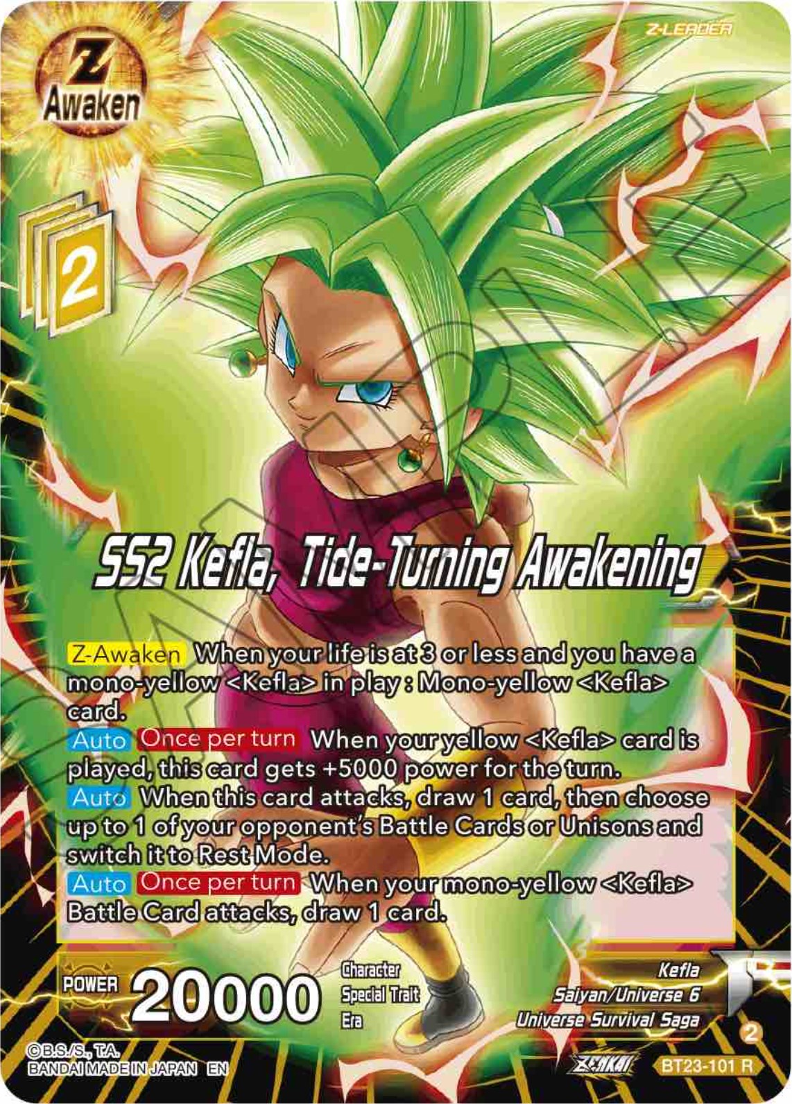 SS2 Kefla, Tide-Turning Awakening (BT23-101) [Perfect Combination] | Mindsight Gaming