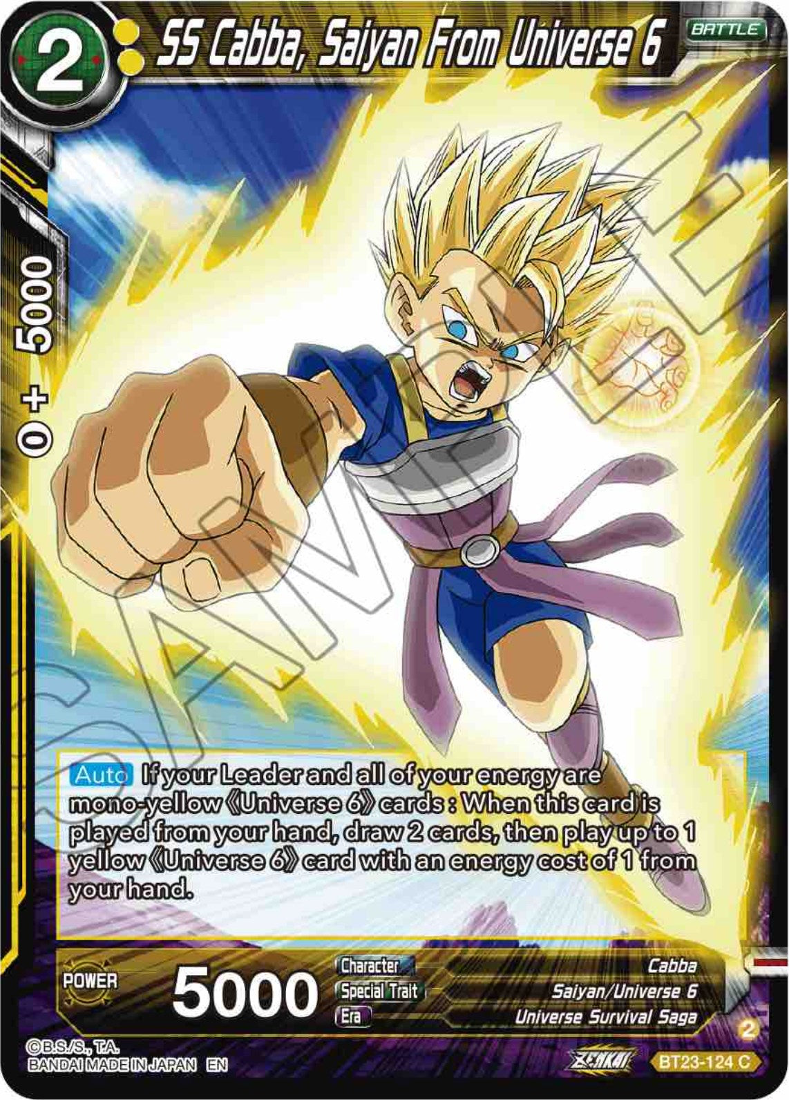 SS Cabba, Saiyan From Universe 6 (BT23-124) [Perfect Combination] | Mindsight Gaming