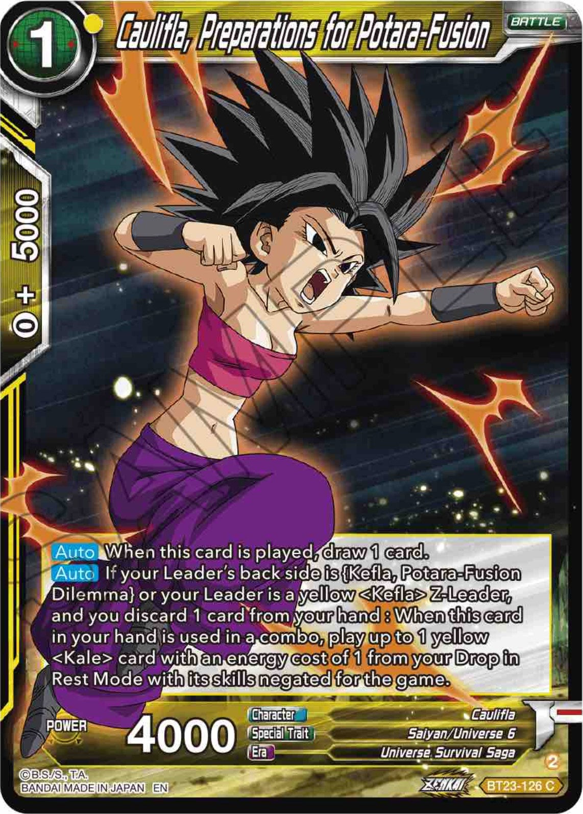 Caulifla, Preparations for Potara-Fusion (BT23-126) [Perfect Combination] | Mindsight Gaming