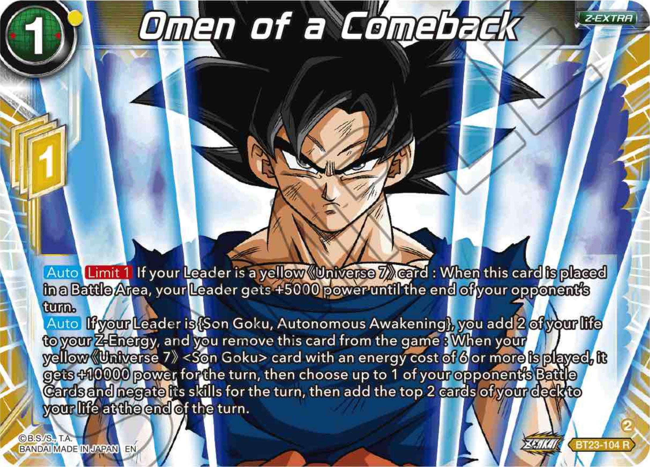 Omen of a Comeback (BT23-104) [Perfect Combination] | Mindsight Gaming