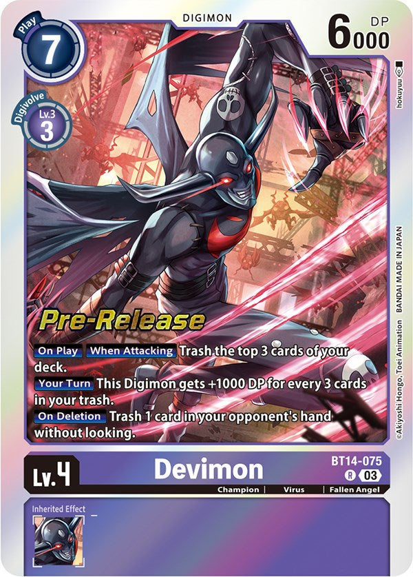 Devimon [BT14-075] [Blast Ace Pre-Release Cards] | Mindsight Gaming