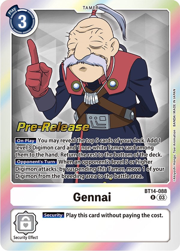 Gennai [BT14-088] [Blast Ace Pre-Release Cards] | Mindsight Gaming