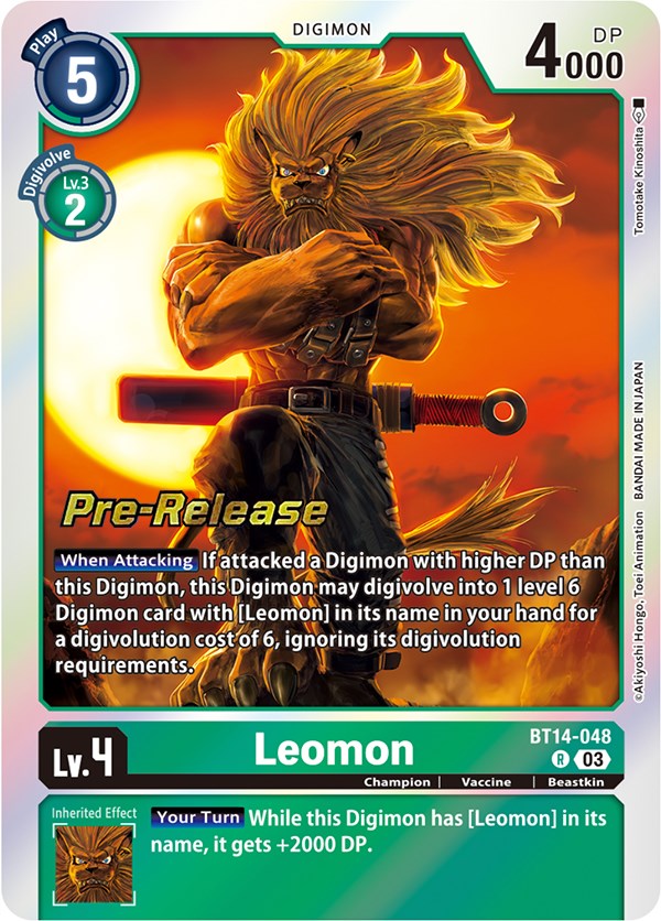 Leomon [BT14-048] [Blast Ace Pre-Release Cards] | Mindsight Gaming