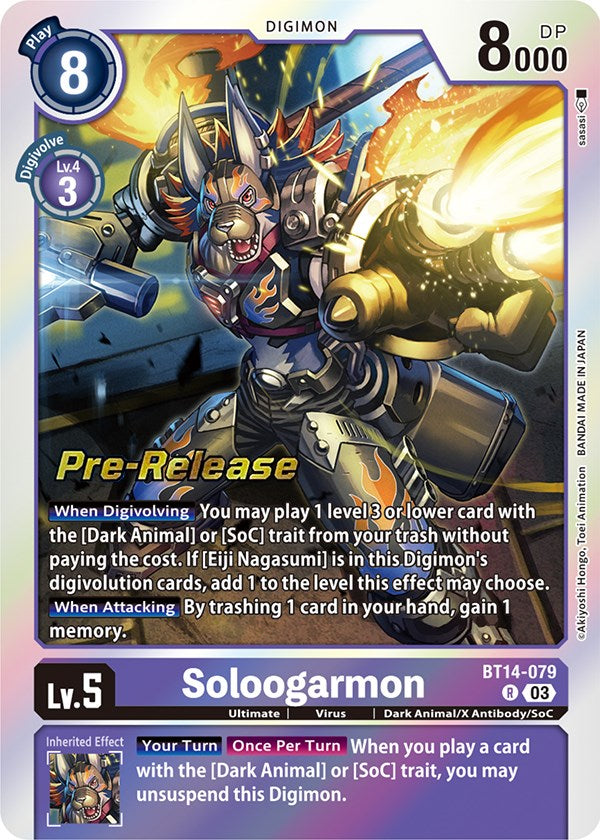 Soloogarmon [BT14-079] [Blast Ace Pre-Release Cards] | Mindsight Gaming