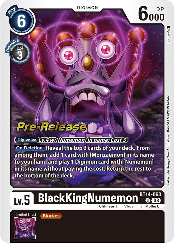 BlackKingNumemon [BT14-063] [Blast Ace Pre-Release Cards] | Mindsight Gaming