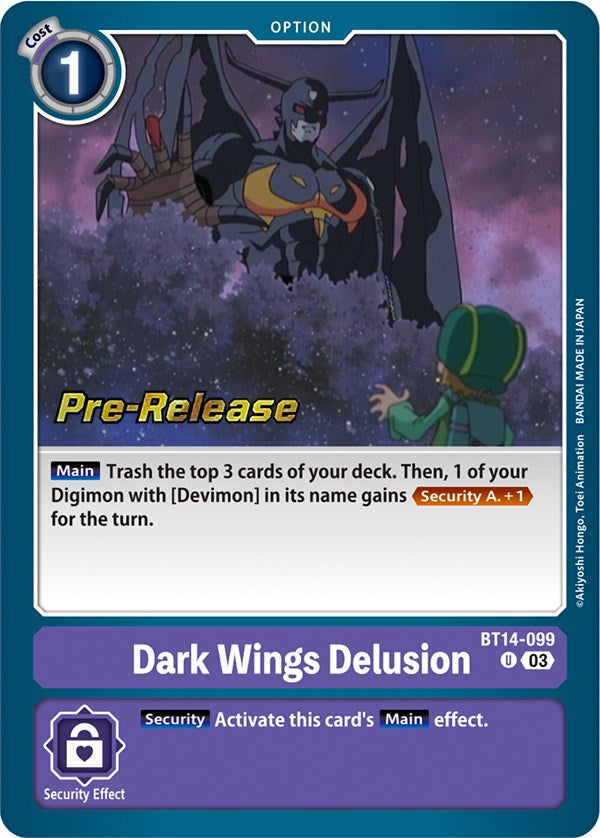 Dark Wings Delusion [BT14-099] [Blast Ace Pre-Release Cards] | Mindsight Gaming