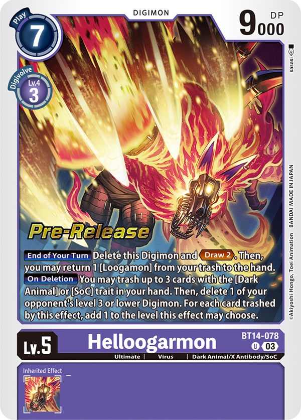 Helloogarmon [BT14-078] [Blast Ace Pre-Release Cards] | Mindsight Gaming