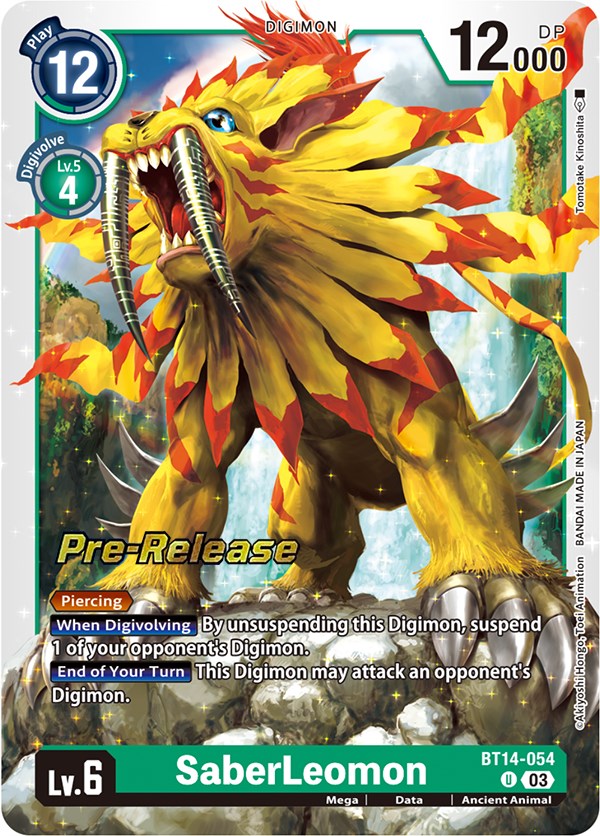 SaberLeomon [BT14-054] [Blast Ace Pre-Release Cards] | Mindsight Gaming