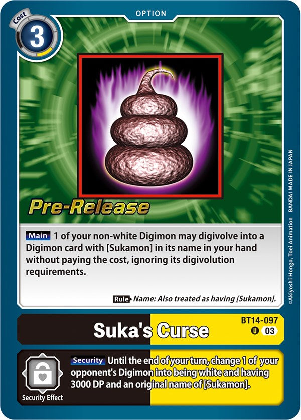 Suka's Curse [BT14-097] [Blast Ace Pre-Release Cards] | Mindsight Gaming