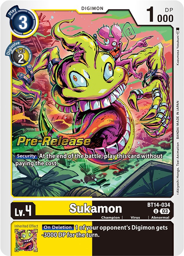 Sukamon [BT14-034] [Blast Ace Pre-Release Cards] | Mindsight Gaming