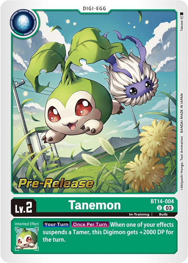 Tanemon [BT14-004] [Blast Ace Pre-Release Cards] | Mindsight Gaming