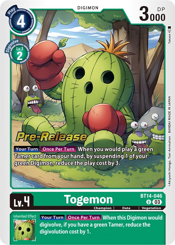 Togemon [BT14-046] [Blast Ace Pre-Release Cards] | Mindsight Gaming