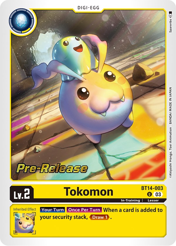 Tokomon [BT14-003] [Blast Ace Pre-Release Cards] | Mindsight Gaming