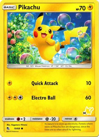 Pikachu (19/68) (Pikachu Stamp #30) [Battle Academy 2020] | Mindsight Gaming