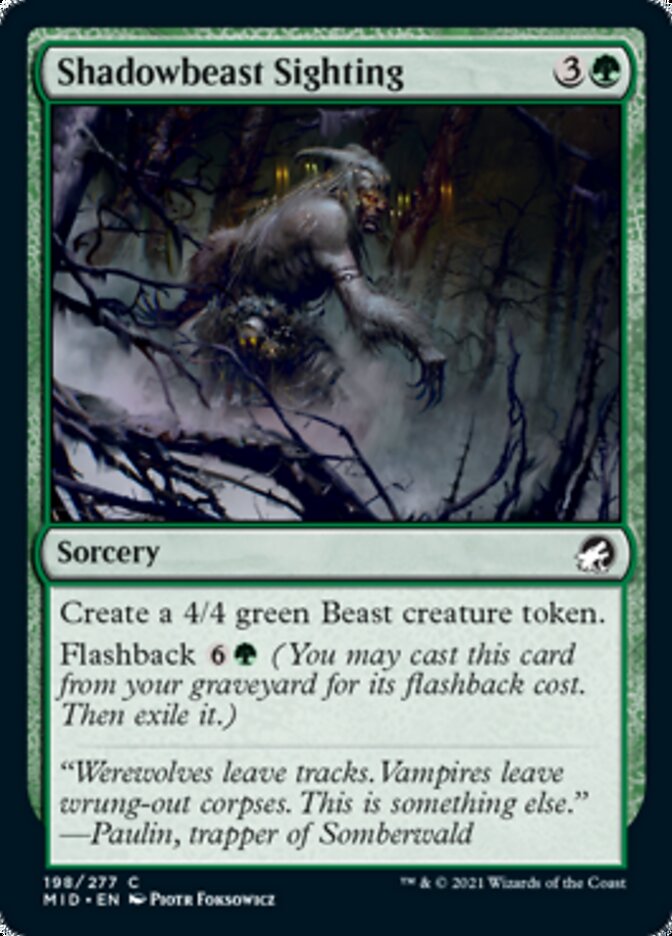 Shadowbeast Sighting [Innistrad: Midnight Hunt] | Mindsight Gaming