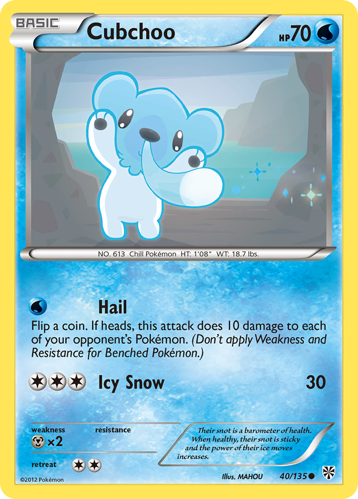 Cubchoo (40/135) [Black & White: Plasma Storm] | Mindsight Gaming