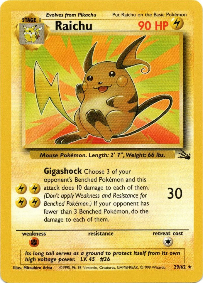 Raichu (29/62) [Fossil Unlimited] | Mindsight Gaming