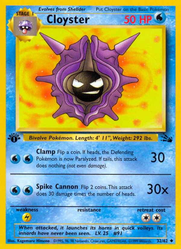 Cloyster (32/62) [Fossil 1st Edition] | Mindsight Gaming