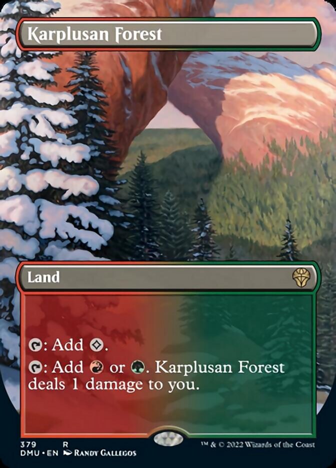 Karplusan Forest (Borderless Alternate Art) [Dominaria United] | Mindsight Gaming