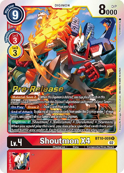 Shoutmon X4 [BT10-009] [Xros Encounter Pre-Release Cards] | Mindsight Gaming