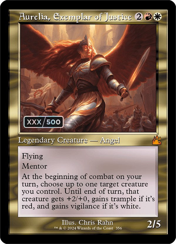 Aurelia, Exemplar of Justice (Retro) (Serialized) [Ravnica Remastered] | Mindsight Gaming