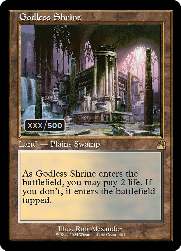 Godless Shrine (Retro) (Serialized) [Ravnica Remastered] | Mindsight Gaming