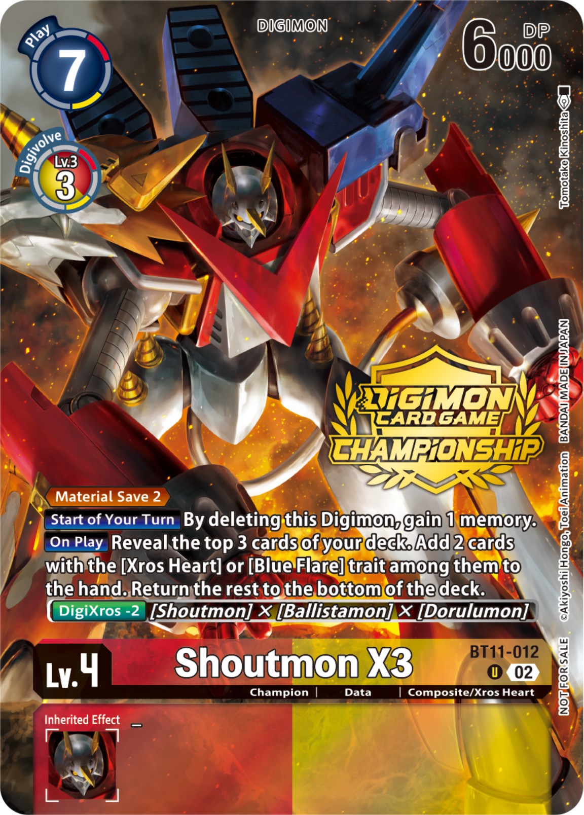 Shoutmon X3 [BT11-012] (Championship 2023 Tamers Pack) [Dimensional Phase Promos] | Mindsight Gaming