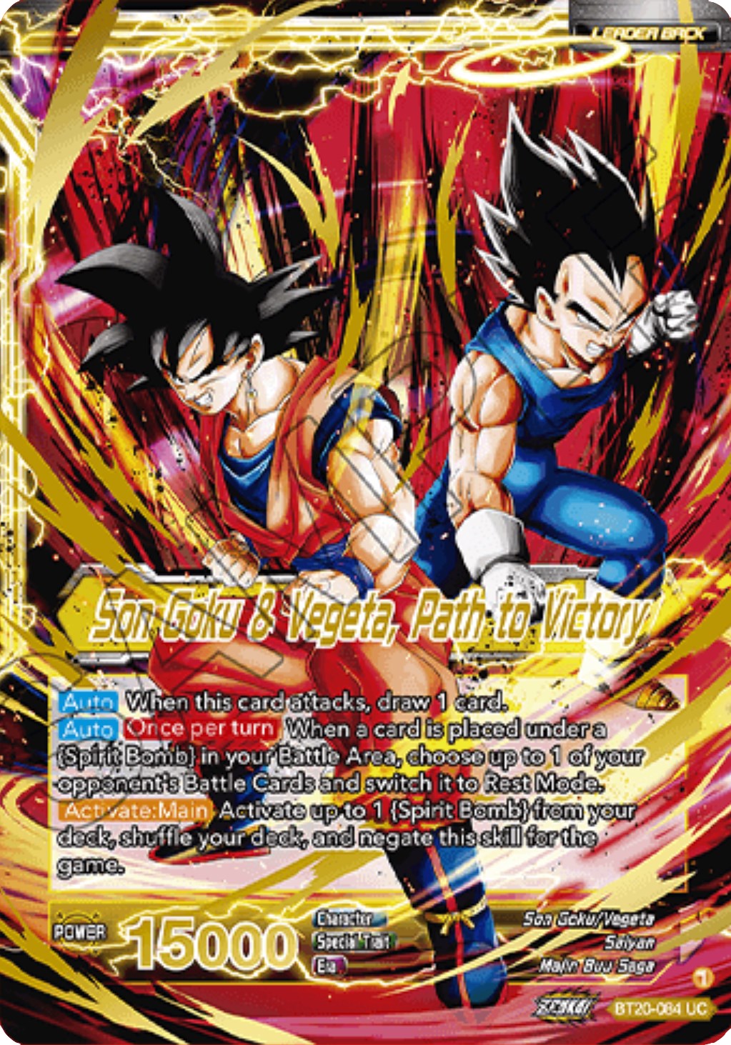 SS Vegito // Son Goku & Vegeta, Path to Victory (Giant Card) (BT20-084) [Oversized Cards] | Mindsight Gaming