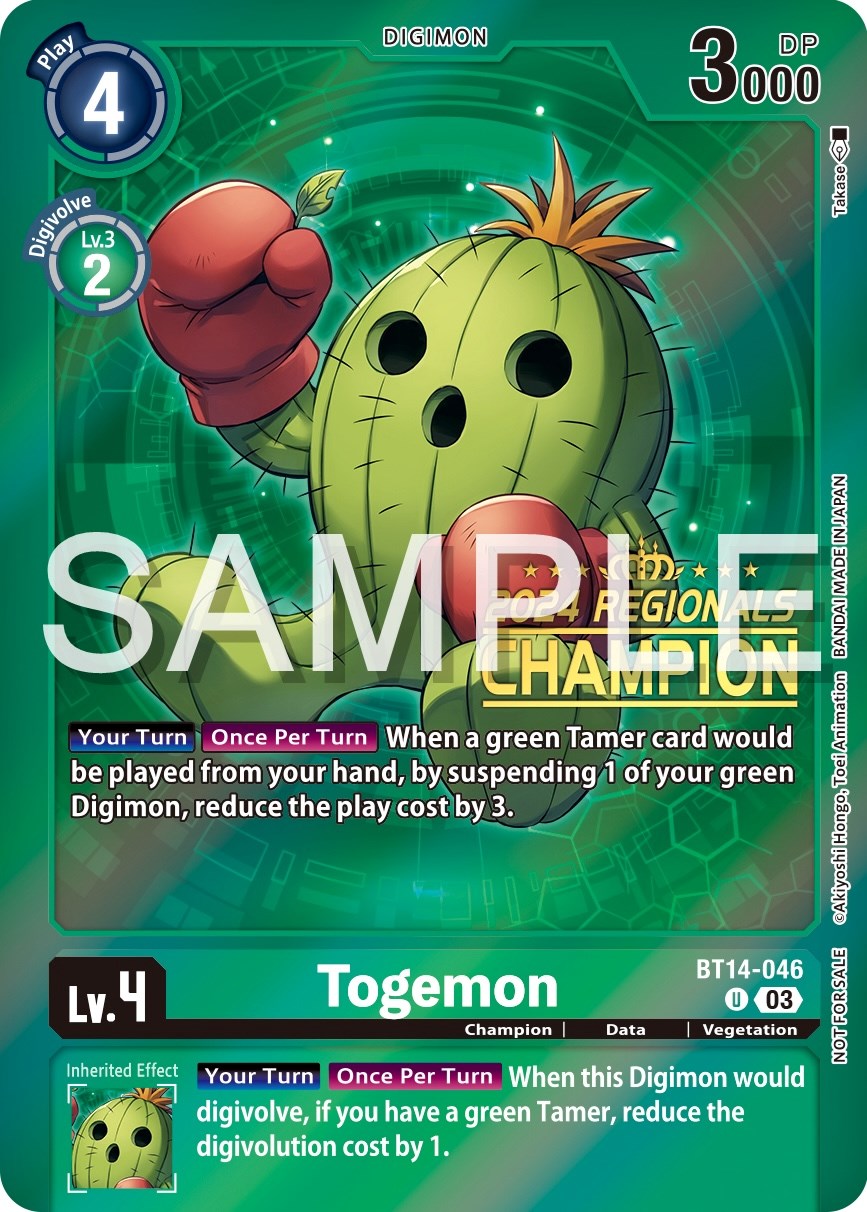 Togemon [BT14-046] (2024 Regionals Champion) [Blast Ace Promos] | Mindsight Gaming