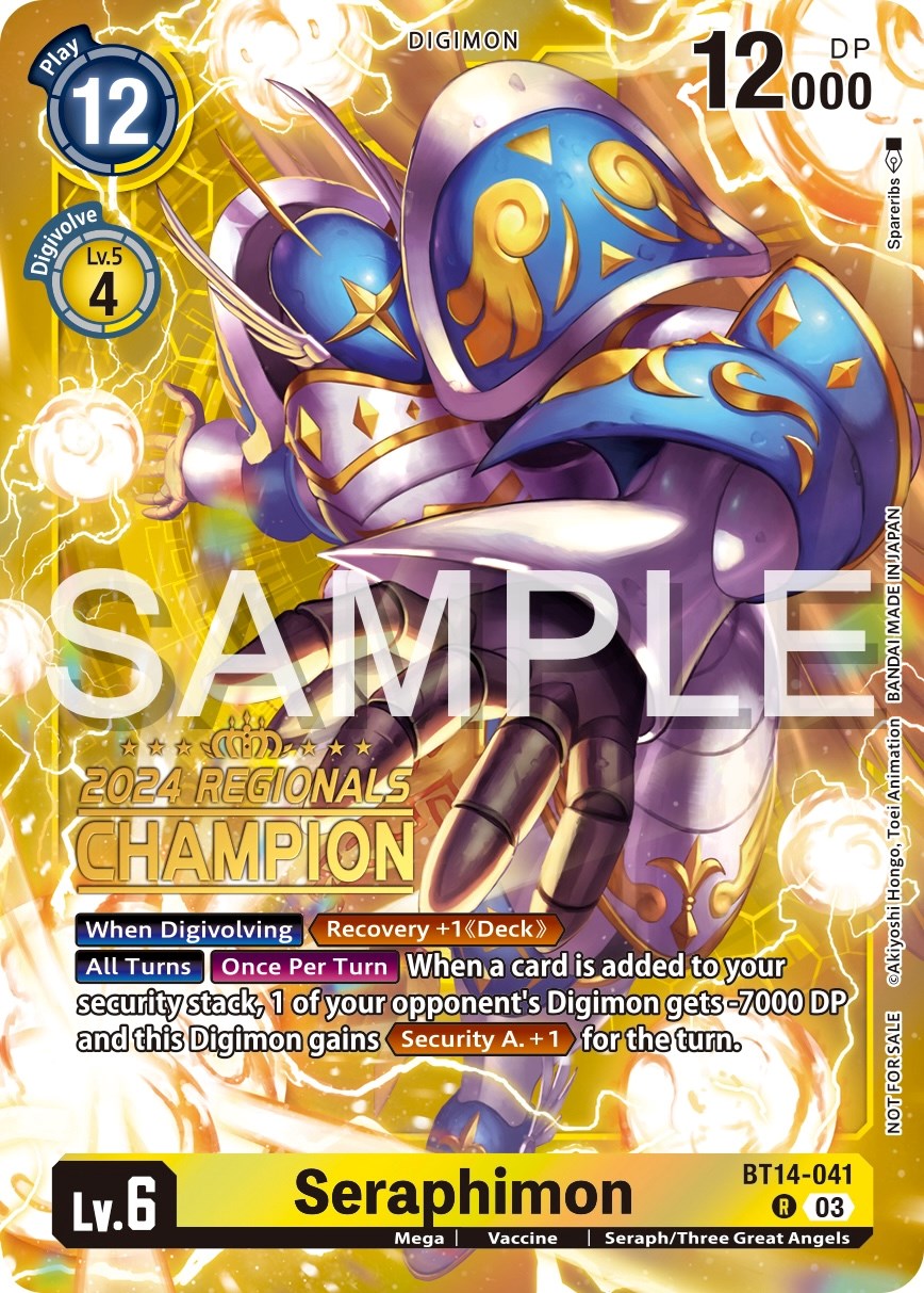 Seraphimon [BT14-041] (2024 Regionals Champion) [Blast Ace Promos] | Mindsight Gaming