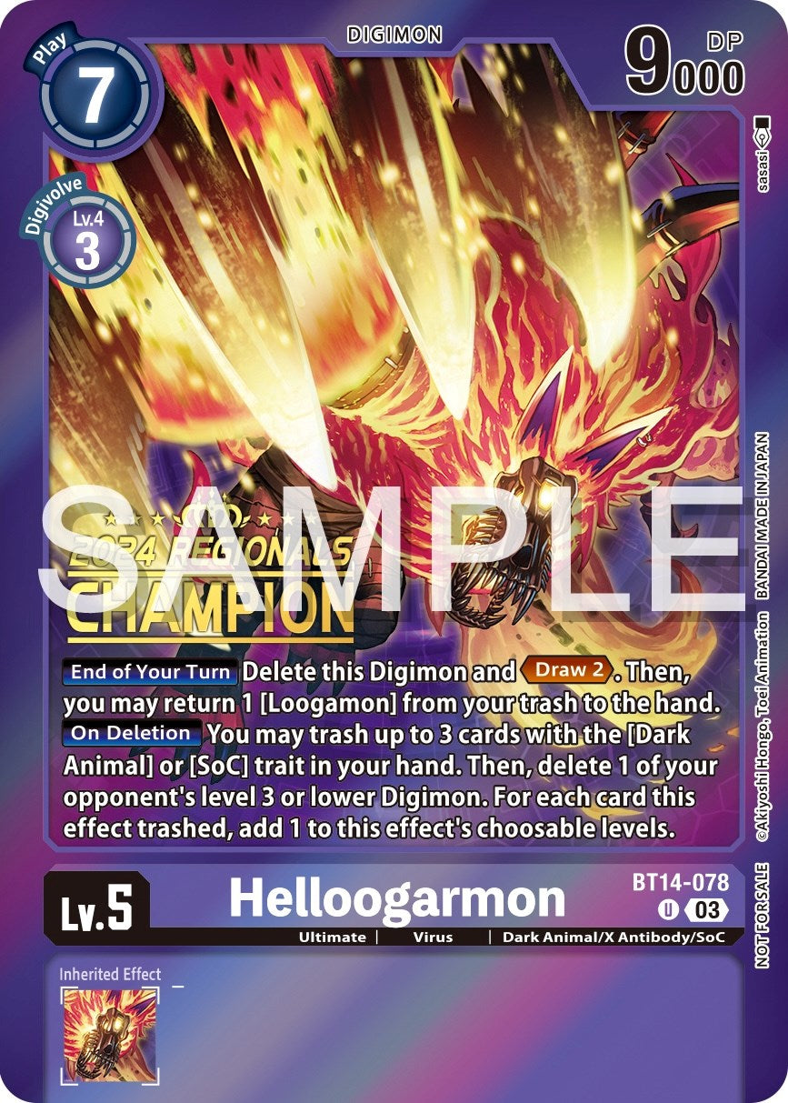 Helloogarmon [BT14-078] (2024 Regionals Champion) [Blast Ace Promos] | Mindsight Gaming