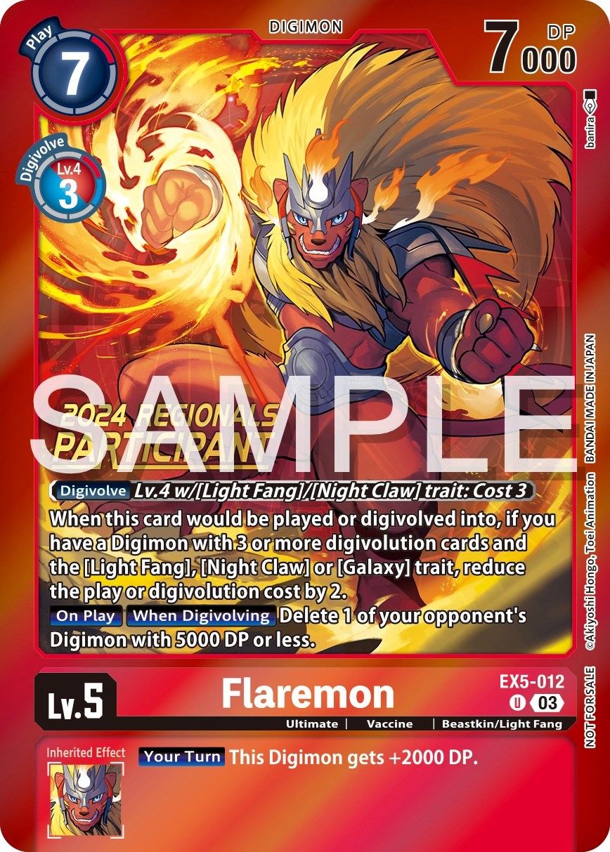 Flaremon [EX5-012] (2024 Regionals Participant) [Animal Colosseum Promos] | Mindsight Gaming