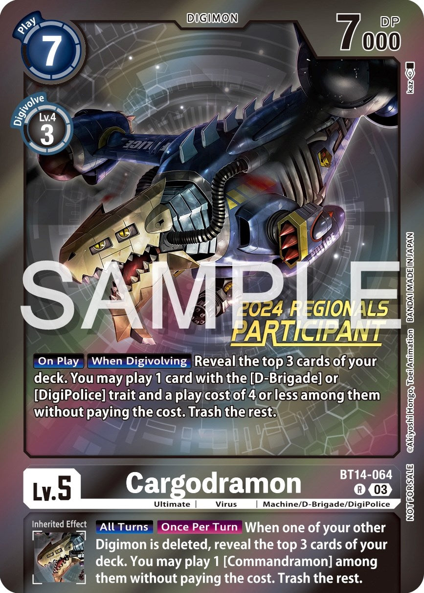 Cargodramon [BT14-064] (2024 Regionals Participant) [Blast Ace Promos] | Mindsight Gaming