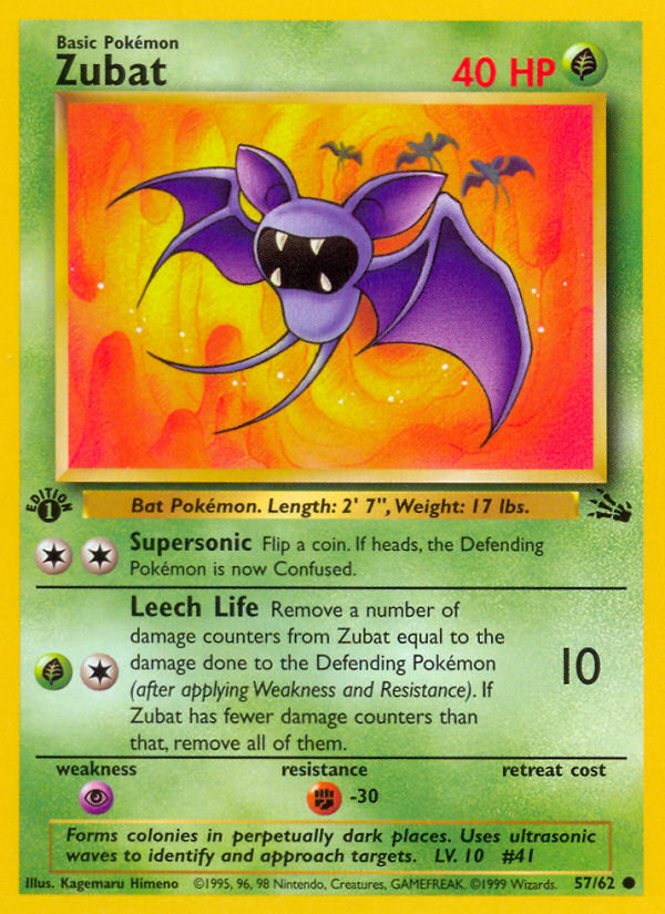 Zubat (57/62) [Fossil 1st Edition] | Mindsight Gaming