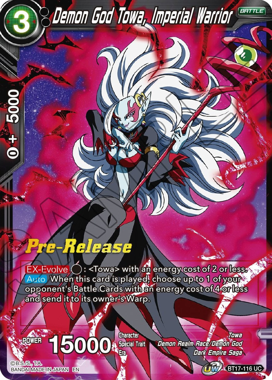 Demon God Towa, Imperial Warrior (BT17-116) [Ultimate Squad Prerelease Promos] | Mindsight Gaming