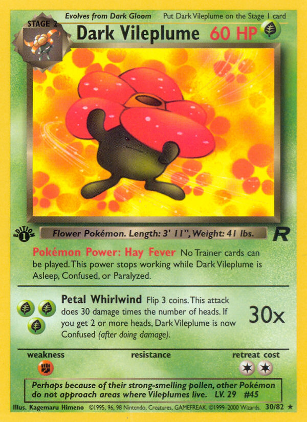 Dark Vileplume (30/82) [Team Rocket 1st Edition] | Mindsight Gaming