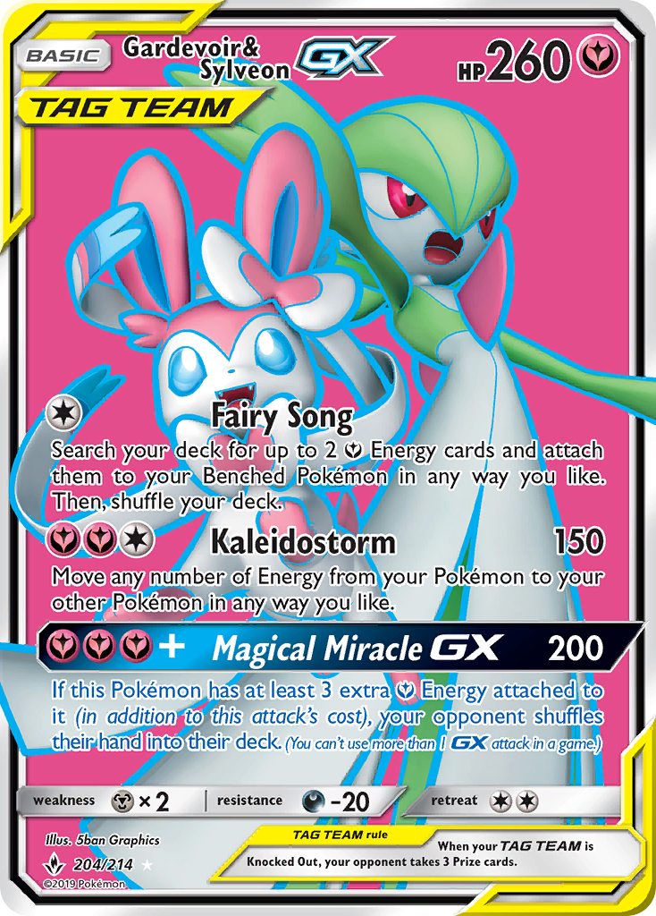 Gardevoir & Sylveon GX (204/214) [Sun & Moon: Unbroken Bonds] | Mindsight Gaming