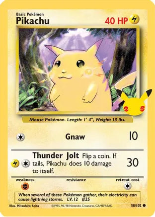 Pikachu (58/102) (25th Anniversary) (Jumbo Card) [Celebrations: 25th Anniversary] | Mindsight Gaming