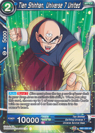 Tien Shinhan, Universe 7 United (DB1-026) [Dragon Brawl] | Mindsight Gaming