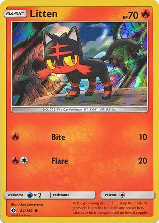 Litten (24/149) (Water Web Holo) [Sun & Moon: Base Set] | Mindsight Gaming