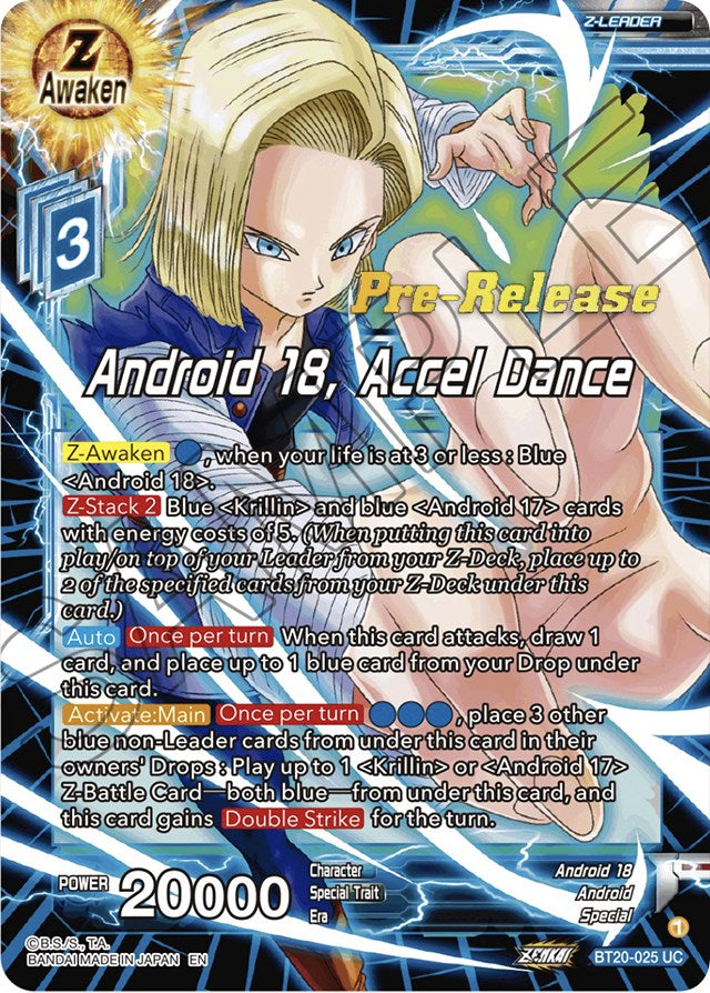 Android 18, Accel Dance (BT20-025) [Power Absorbed Prerelease Promos] | Mindsight Gaming