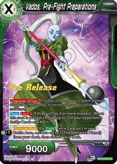 Vados, Pre-Fight Preparations (BT16-049) [Realm of the Gods Prerelease Promos] | Mindsight Gaming