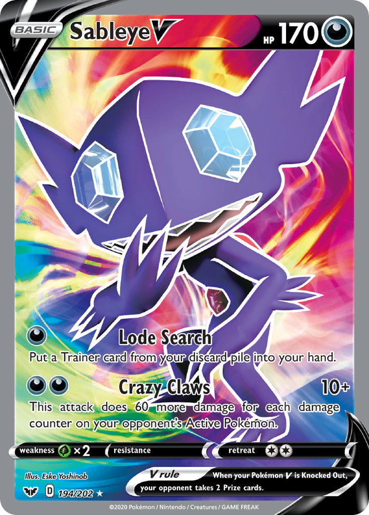 Sableye V (194/202) [Sword & Shield: Base Set] | Mindsight Gaming