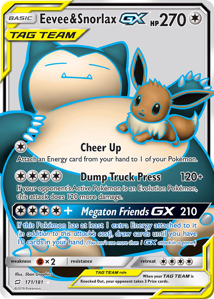 Eevee & Snorlax GX (171/181) [Sun & Moon: Team Up] | Mindsight Gaming